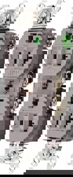 Straight Blade Duplex Receptacle: NEMA 5-20R, 20 Amps, Self-Grounding